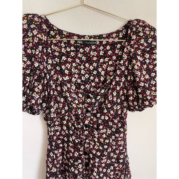 ZARA Floral Mini Dress Size XS - Picture 2 of 5